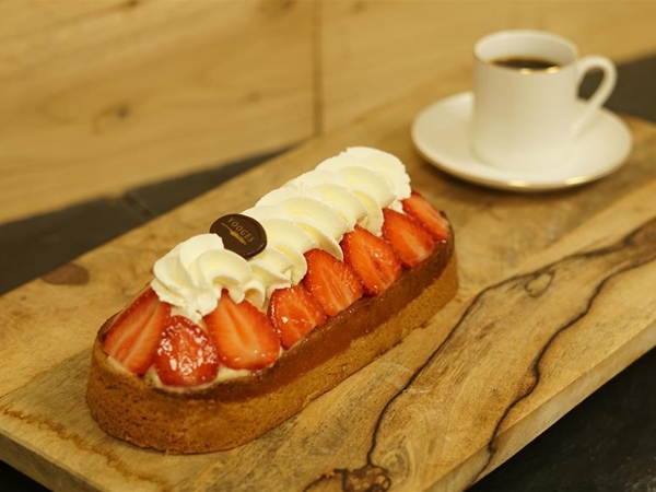 Aardbeien slof met slagroom